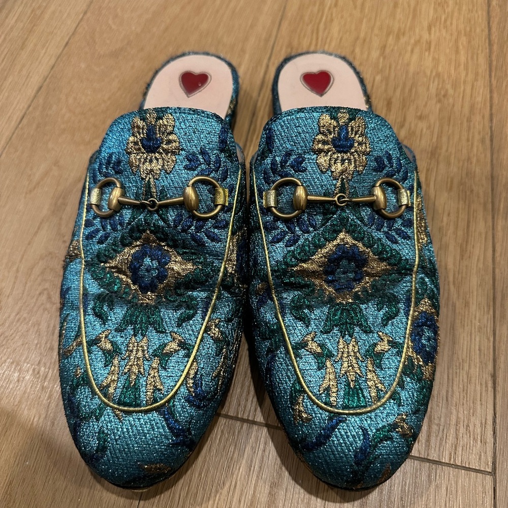 Gucci Blue Slides- Resoled Great condition size 38 (US 7.5-8)